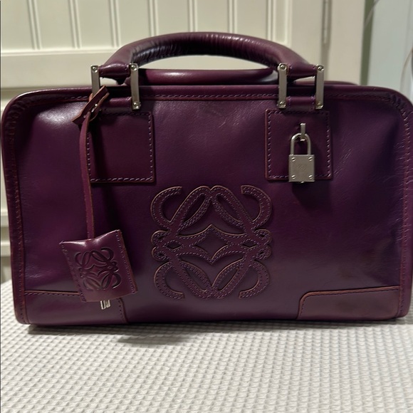 Loewe Handbags - Loewe Authentic Purple Leather Women's Bag NWOT Firm